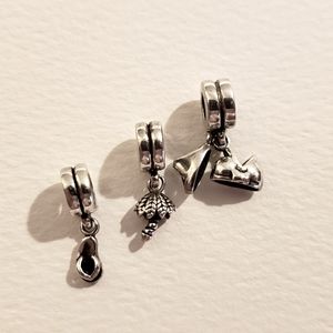 Chamilia Set of 3 Sterling Silver Beach Charms